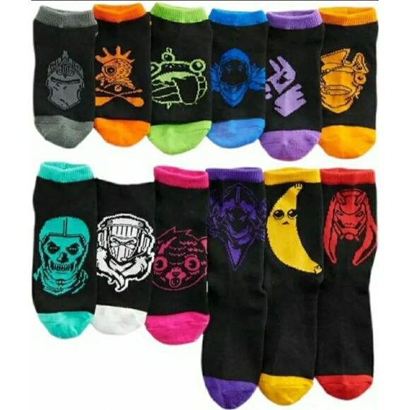 FORTNITE 12 Pairs of Kids Socks • 12 Day Advent Sock Character Gamer Feet Ware - Picture 3 of 5